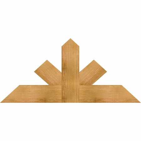 Ekena Millwork Saratoga Rough Sawn Timber Gable Bracket, Western Red Cedar, 48"W x 22"H x 2"D x 6"F, 11/12 Pitch GBW048X22X0206SAR00RWR